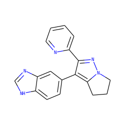 c1ccc(-c2nn3c(c2-c2ccc4[nH]cnc4c2)CCC3)nc1 ZINC000013684165
