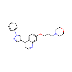 c1ccc(-n2cc(-c3ccnc4cc(OCCCN5CCOCC5)ccc34)cn2)cc1 ZINC000084635406