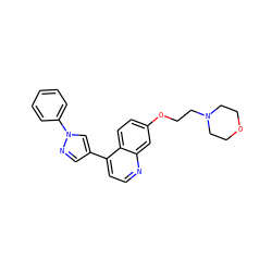 c1ccc(-n2cc(-c3ccnc4cc(OCCN5CCOCC5)ccc34)cn2)cc1 ZINC000084619629