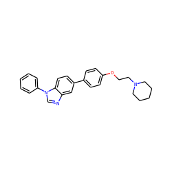 c1ccc(-n2cnc3cc(-c4ccc(OCCN5CCCCC5)cc4)ccc32)cc1 ZINC000003816602