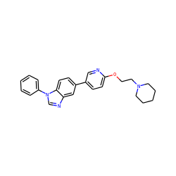 c1ccc(-n2cnc3cc(-c4ccc(OCCN5CCCCC5)nc4)ccc32)cc1 ZINC000001490061