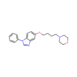 c1ccc(-n2cnc3cc(OCCCCN4CCOCC4)ccc32)cc1 ZINC000021290075
