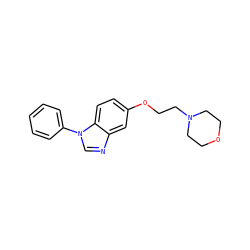 c1ccc(-n2cnc3cc(OCCN4CCOCC4)ccc32)cc1 ZINC000021290081