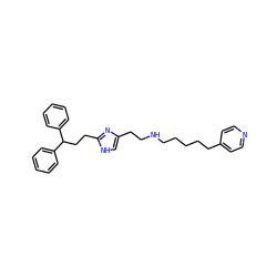 c1ccc(C(CCc2nc(CCNCCCCCc3ccncc3)c[nH]2)c2ccccc2)cc1 ZINC000013530350