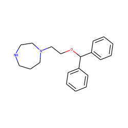 c1ccc(C(OCCN2CCCNCC2)c2ccccc2)cc1 ZINC000019850529