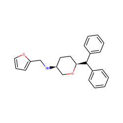 c1ccc(C(c2ccccc2)[C@@H]2CC[C@H](NCc3ccco3)CO2)cc1 ZINC000071316487