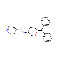c1ccc(C(c2ccccc2)[C@@H]2CC[C@H](NCc3ccncc3)CO2)cc1 ZINC000071317161
