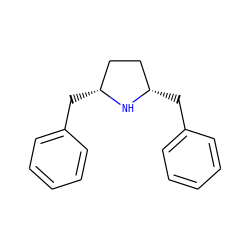 c1ccc(C[C@@H]2CC[C@H](Cc3ccccc3)N2)cc1 ZINC000045285599