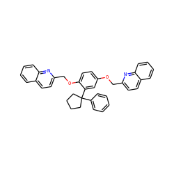 c1ccc(C2(c3cc(OCc4ccc5ccccc5n4)ccc3OCc3ccc4ccccc4n3)CCCC2)cc1 ZINC000029040877