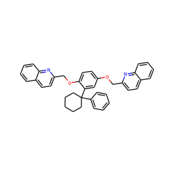 c1ccc(C2(c3cc(OCc4ccc5ccccc5n4)ccc3OCc3ccc4ccccc4n3)CCCCC2)cc1 ZINC000029040885