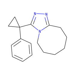 c1ccc(C2(c3nnc4n3CCCCCC4)CC2)cc1 ZINC000029044479