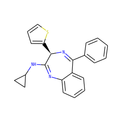 c1ccc(C2=N[C@H](c3cccs3)C(NC3CC3)=Nc3ccccc32)cc1 ZINC000035876576