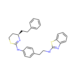 c1ccc(CC[C@@H]2CCSC(Nc3ccc(CCNc4nc5ccccc5s4)cc3)=N2)cc1 ZINC000049089654