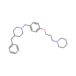 c1ccc(CC2CCN(Cc3ccc(OCCCN4CCCCC4)cc3)CC2)cc1 ZINC000013526554
