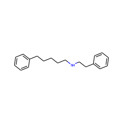 c1ccc(CCCCCNCCc2ccccc2)cc1 ZINC000013736051