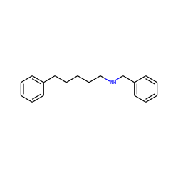 c1ccc(CCCCCNCc2ccccc2)cc1 ZINC000013736045