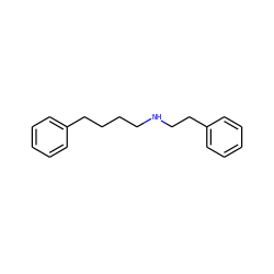 c1ccc(CCCCNCCc2ccccc2)cc1 ZINC000013736042