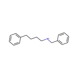 c1ccc(CCCCNCc2ccccc2)cc1 ZINC000013736039