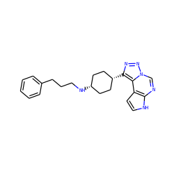 c1ccc(CCCN[C@H]2CC[C@@H](c3nnn4cnc5[nH]ccc5c34)CC2)cc1 ZINC001772656374