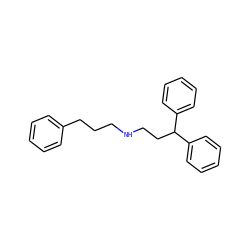 c1ccc(CCCNCCC(c2ccccc2)c2ccccc2)cc1 ZINC000084758331