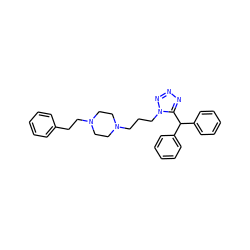 c1ccc(CCN2CCN(CCCn3nnnc3C(c3ccccc3)c3ccccc3)CC2)cc1 ZINC001772584727