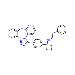 c1ccc(CCNC2(c3ccc(-c4nnc5n4-c4cccnc4Nc4ccccc4-5)cc3)CCC2)cc1 ZINC000096174164