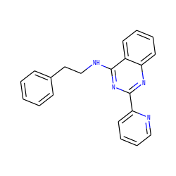 c1ccc(CCNc2nc(-c3ccccn3)nc3ccccc23)cc1 ZINC000000532702