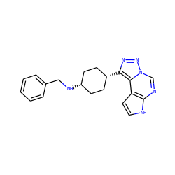 c1ccc(CN[C@H]2CC[C@@H](c3nnn4cnc5[nH]ccc5c34)CC2)cc1 ZINC001772638976