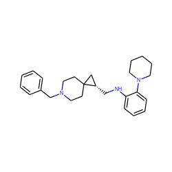 c1ccc(CN2CCC3(CC2)C[C@@H]3CNc2ccccc2N2CCCCC2)cc1 ZINC000095572452