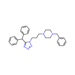 c1ccc(CN2CCN(CCCn3nnnc3C(c3ccccc3)c3ccccc3)CC2)cc1 ZINC001772590397