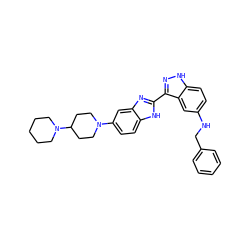 c1ccc(CNc2ccc3[nH]nc(-c4nc5cc(N6CCC(N7CCCCC7)CC6)ccc5[nH]4)c3c2)cc1 ZINC000036241949