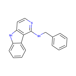 c1ccc(CNc2nccc3[nH]c4ccccc4c23)cc1 ZINC000040979483