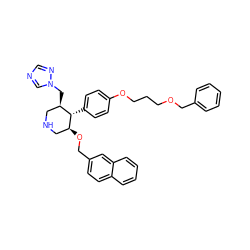 c1ccc(COCCCOc2ccc([C@H]3[C@H](Cn4cncn4)CNC[C@@H]3OCc3ccc4ccccc4c3)cc2)cc1 ZINC000029210134