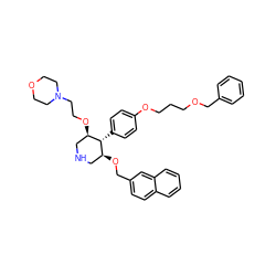 c1ccc(COCCCOc2ccc([C@H]3[C@H](OCCN4CCOCC4)CNC[C@@H]3OCc3ccc4ccccc4c3)cc2)cc1 ZINC000029208103