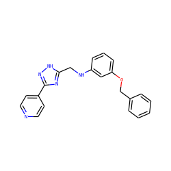 c1ccc(COc2cccc(NCc3nc(-c4ccncc4)n[nH]3)c2)cc1 ZINC001772639427