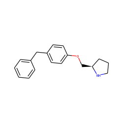 c1ccc(Cc2ccc(OC[C@H]3CCCN3)cc2)cc1 ZINC000045261000