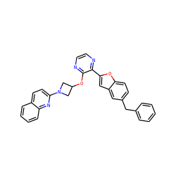 c1ccc(Cc2ccc3oc(-c4nccnc4OC4CN(c5ccc6ccccc6n5)C4)cc3c2)cc1 ZINC000096168823