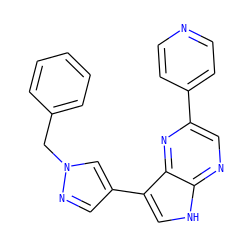 c1ccc(Cn2cc(-c3c[nH]c4ncc(-c5ccncc5)nc34)cn2)cc1 ZINC000209051286