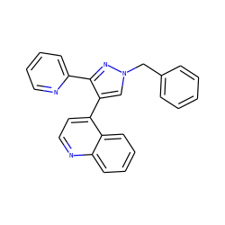 c1ccc(Cn2cc(-c3ccnc4ccccc34)c(-c3ccccn3)n2)cc1 ZINC000013526627