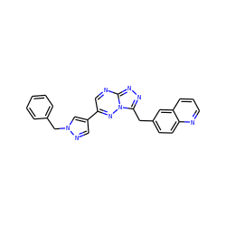 c1ccc(Cn2cc(-c3cnc4nnc(Cc5ccc6ncccc6c5)n4n3)cn2)cc1 ZINC000200622460