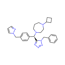 c1ccc(Cn2nnnc2[C@@H](c2ccc(Cn3cccn3)cc2)N2CCCN(C3CCC3)CC2)cc1 ZINC000058583941