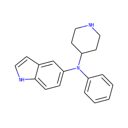 c1ccc(N(c2ccc3[nH]ccc3c2)C2CCNCC2)cc1 ZINC000043076344