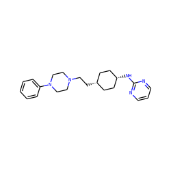 c1ccc(N2CCN(CC[C@H]3CC[C@@H](Nc4ncccn4)CC3)CC2)cc1 ZINC000103230682