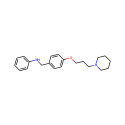 c1ccc(NCc2ccc(OCCCN3CCCCC3)cc2)cc1 ZINC000013526550