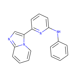 c1ccc(Nc2cccc(-c3cnc4ccccn34)n2)cc1 ZINC000029044634