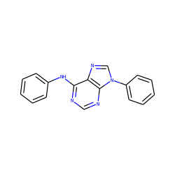 c1ccc(Nc2ncnc3c2ncn3-c2ccccc2)cc1 ZINC000013824421