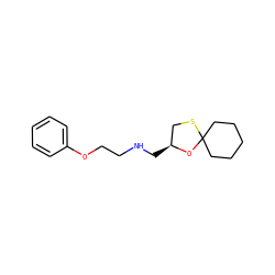 c1ccc(OCCNC[C@H]2CSC3(CCCCC3)O2)cc1 ZINC001772624810