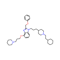 c1ccc(OCc2nc3c(OCCCN4CCCCC4)cccc3n2CCCC2CCN(CCC3CCCCC3)CC2)cc1 ZINC000003950915