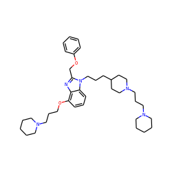 c1ccc(OCc2nc3c(OCCCN4CCCCC4)cccc3n2CCCC2CCN(CCCN3CCCCC3)CC2)cc1 ZINC000027711336