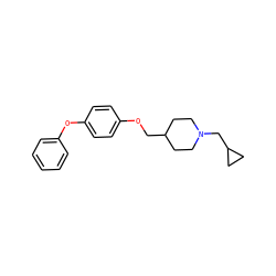 c1ccc(Oc2ccc(OCC3CCN(CC4CC4)CC3)cc2)cc1 ZINC000013730054